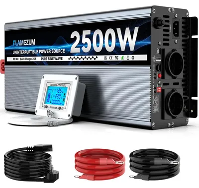 Productafbeelding van 2500 W 12 V 230 V zuivere sinus omvormer - netprioriteitsschakeling