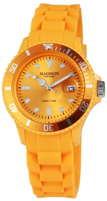 Produktbild von Madison U4167-22 Uni Armbanduhr Candy Time mit Silikonarmbandin orange