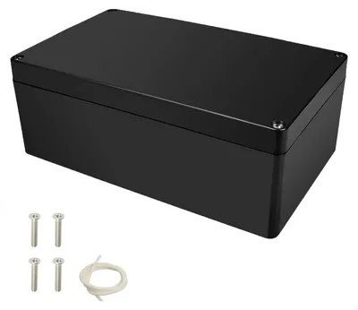 Productafbeelding van Aftakdoos, IP66 waterdicht, ABS-verdeelkast voor buiten, behuizing voor elektrische accessoires, zwart, 1 stuk, 200 x 120 x 75 mm