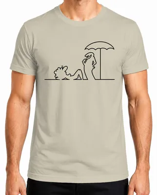 Productafbeelding van La Linea Strandvakantie, Balum, Stijlfiguur, Osvaldo Cavandoli, Heren T-shirt, Natuur, Maat S