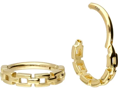 Produktbild von Ohrpiercing, Nasenpiercing, Septum Piercing 14/18 Karat Gold Segmentring Clicker KETTEN-DESIGN Gold | 14 Karat Innendurchmesser: 8mm