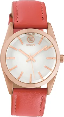 Image de Montre Oozoo rouge en cuir Timepieces Femmes Montre à quartz analogique UOC10190