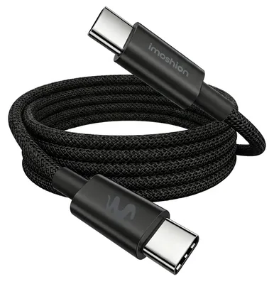 Image de Câble tressé USB-C vers USB-C, 100W, 1 mètre, noir (imoshion)