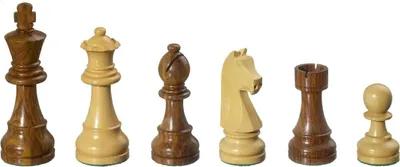 Produktbild von Schachfiguren Arcadius aus Holz, Königshöhe 95 mm, braun natur