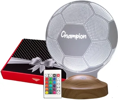 Produktbild von Fußball 3D Nachtlicht, Geburtstagsgeschenk für Fussball Fans, Geschenk Champion Lampe