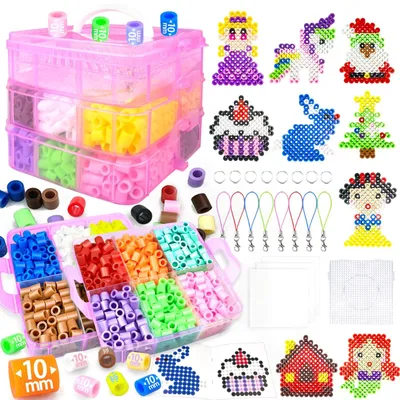 Image de Kit de perles à repasser, comprenant 12 couleurs et des perles de 10 mm
