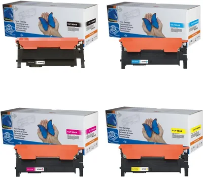 Produktbild von 4x Toner CLT-K406S, CLT-C406S, CLT-M406S, CLT-Y406S (B/C/M/Y) kompatibel mit Samsung Xpress C410W/C460W/C460FW, CLX-3300/CLX-3305, CLP-365/CLP-360