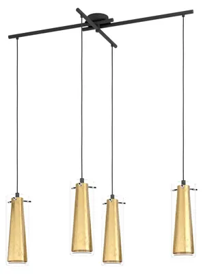 Produktbild von EGLO 97653, Schwarz, Gold, Stahl, Glas, Schwarz, Drinnen
