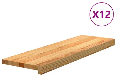 Immagine prodotto di Gradini per scale 12 pz. Marrone chiaro 80x30x2 cm rovere massiccio