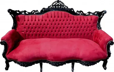 Produktbild von Casa Padrino Barock 3er Sofa Master Bordeaux Rot / Schwarz - Wohnzimmer Möbel Couch Lounge