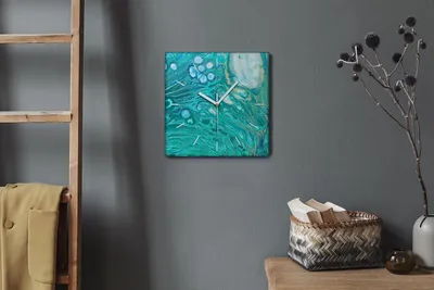 Produktbild von Coloray Hodiny Unikátní 30x30 cm  Tiché hodiny Pro obývací pokoj a kuchyň Nástěnné hodiny Plátno Bílé ručičky hodin - Odběr vody