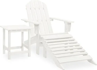 Obrázek produktu pro Zahradní židle Adirondack podnožka a stůl masivní jedle bílá