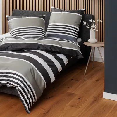 Produktbild von Janine Feinbiber Bettwäsche Davos 65186 braun grau 135x200 cm + 80x80 cm