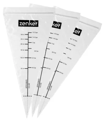 Image de Lot de 10 poches à douille graduées avec zip 30 cm Zenker Smart Pastry