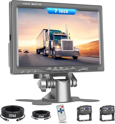 Produktbild von Rückfahrkamera, 2 Stück, 7-Zoll-IPS-Monitor, AHD-Kamera, wasserdicht, Nachtsichtfunktion, Kabel für Rückfahrkamera, Rückfahrkamera, Einparkhilfe