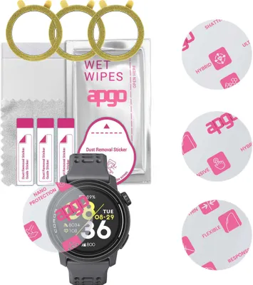 Produktbild von apgo 3 Stück Schutzglas, klar, kompatibel mit Coros Pace 3 Smartwatch, Hybrid 8H, Ersatz für Hartglas, Displayschutzglas, Bildschirmschutz, Displayschutz, kratzfest