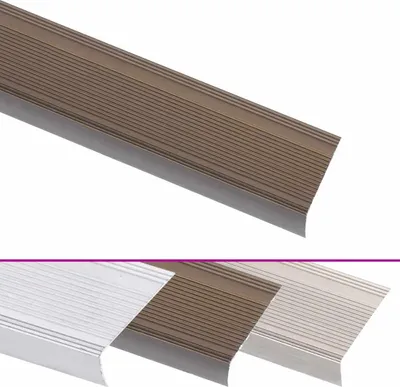 Zdjęcie produktu dla vidaXL Profil schodowy w kształcie litery L 15 szt. Aluminium 100 cm Brązowy