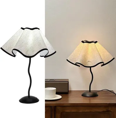 Zdjęcie produktu dla Lampa stołowa LED z abażurem z tkaniny, możliwość regulacji barwy światła (3 tryby), 13W