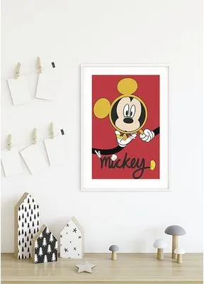 Produktbild von Kunstposter – Mickey Mouse auf einem Spiegel – 40 x 50 cm
