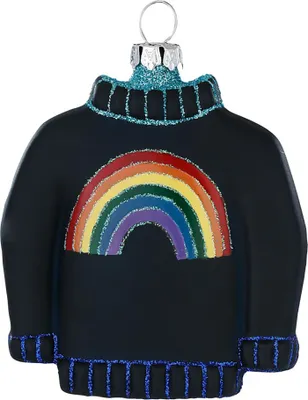 Produktbild von Christbaumschmuck Regenbogen Pullover Figur 8,5cm Glas Schwarz
