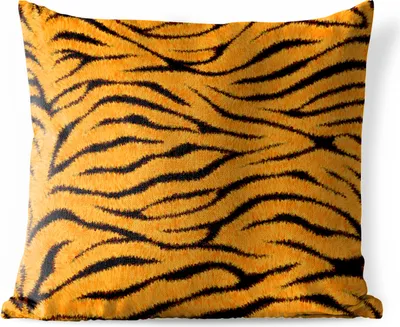 Produktbild von MuchoWow® Outdoor Kissen - Tigerdruck - Orange - Schwarz - 40x40 cm - Wetterfest - Lounge Kissen - Kopfkissen - Interieur - Polster mit Bild