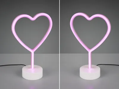 Produktbild von 2er SET schöne LED Tischlampe Dekoleuchte Herzlampe für Jugendzimmer, Wohnzimmer