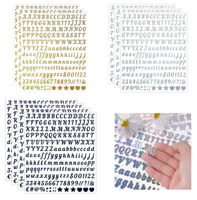 Buchstabenaufkleber, 2000 Stück, 10 Bögen, 3 Farben, Vinyl