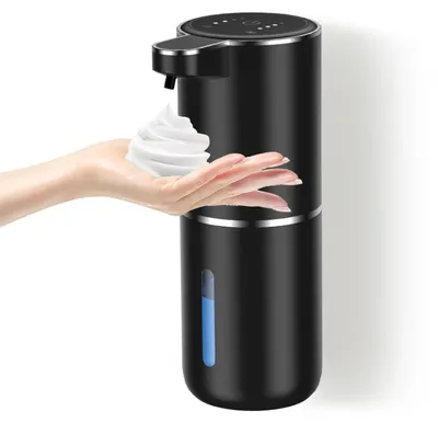Produktbild von Automatischer Seifenspender Schaum 380ml USB Wiederaufladbar IPX5 Wasserdicht Schwarz