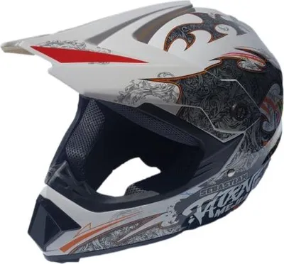 Produktbild von Crosshelm Helm Kinderhelm Motorradhelm Motocross Quad Mejia Weiß Größe M