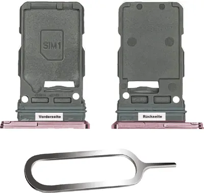 Produktbild von Samsung Galaxy S21 / Plus / Ultra 5G Sim Karten Halter Tray Adapter Fach Stecker Slot + Nadel Single Pink