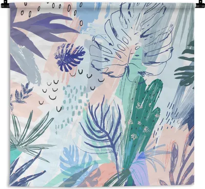 Produktbild von MuchoWow® Wandteppich Wandbehang Sommer - Tropisch - Farbe 150x150 cm Tapisserie Dekoration Wandtuch - Wohnaccessoires - Modernes