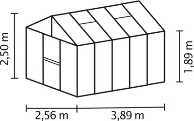 Produktbild von Vitavia  Gewächshaus Zeus2 10000 ESG 4mm u. HKP 10mm, schwarz, 278115