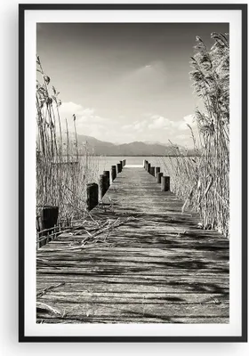 Produktbild von Gerahmtes Poster - Schwarzer Rahmen - Brücke Pier Sepia - 61x91,5 cm - Wand Bild - Wanddeko - Wandbilder - Kunstposter - Wandposter - Bilderrahmen - Bilder - Kunstdruck - P2BPA61x91-4928