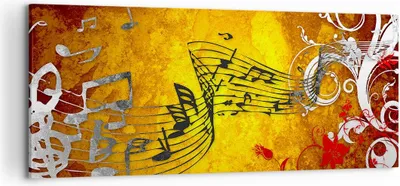 Produktbild von Bild auf Leinwand - Leinwandbild - Musik Konzert Spaß Blume - 120x50cm - Wand Bild - Wanddeko - Leinwanddruck - Bilder - Kunstdruck - Wanddekoration - Leinwand bilder - Wandkunst - AB120x50-1964