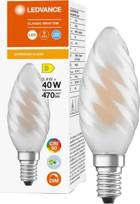 Produktbild von LEDVANCE LED CLASSIC BW CRI90 40 3.4WE14 Lampe 470lm 4000K neutralweiss wie 40W dimmbar 4058075758421