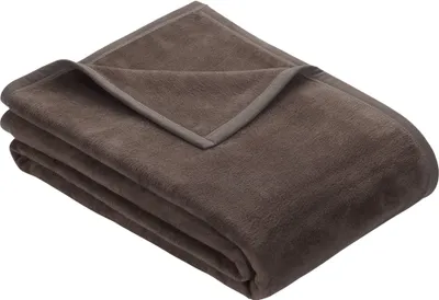 Produktbild von Ibena Kuscheldecke Berlin 150x200 cm - Baumwollmischdecke espresso/braun einfarbig, Wolldecke, Sofadecke kuschelweich
