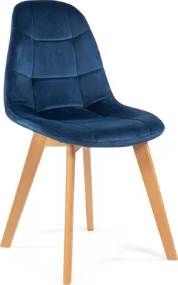 Produktbild von NEW HOME Stuhl VEGAS Esszimmerstuhl im skandinavischen Stil - dunkelblau - moderne Samt Velours Möbel
