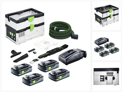 Zdjęcie produktu dla Festool CTLC SYS akumulatorowy odkurzacz mobilny 36 V ( 2x 18 V ) klasa pyłu L + 4x akumulator 4,0 Ah + ładowarka