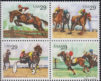 Produktbild von Briefmarken USA 1993 Mi 2355-2358 Viererblock (kompl.Ausg.) postfrisch Pferdesport