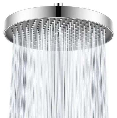 Produktbild von 10 Zoll Regendusche Duschkopf Rund Chrom Schwarz mit Anti-Kalk-Düsen und Wassersparfunktion