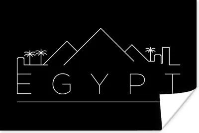 Produktbild von MuchoWow® Poster Skyline "Ägypten" auf schwarzem Hintergrund 60x40 cm - Schlafzimmerdekoration