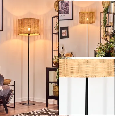 Produktbild von Dello Stehlampe aus Metall/Bambus in Schwarz/Natur