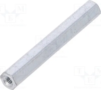 Obrázok produktu pre 10 kusov distančných objímok so závitom, vnútorný priemer 45 mm, závit M3, hexagonálny. 125X45 – distančné prvky