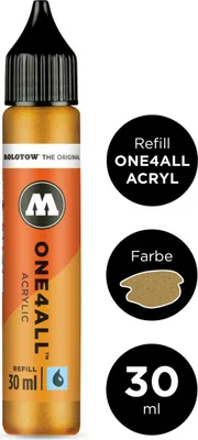 Produktbild von Molotow Nachfüllflasche ONE4ALL ACRYLIC 30ml, Nr. 228, metallic gold
