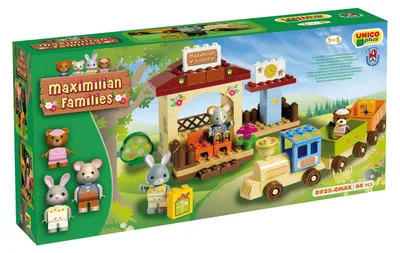 Produktbild von Unico Bausteine Maximilian Families Village Bahnhof 68-teilig Spielzeug