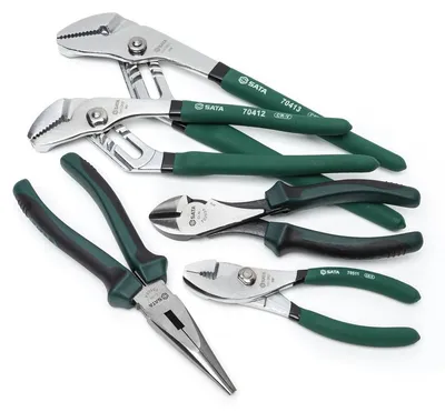 Produktbild von SATA Zangen-Satz, 5-teilig ST70001U (Flachrundzange Storchschnabelzange)