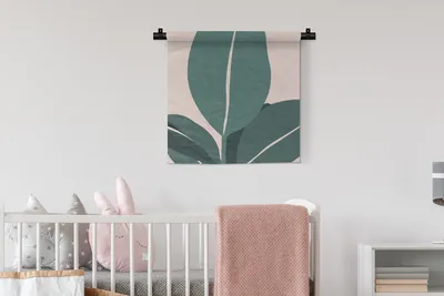 Produktbild von MuchoWow® Wandteppich Wandbehang Sommer - Blätter - Abstrakt 60x60 cm Tapisserie Dekoration Wandtuch - Dekorationen - Wand Decke