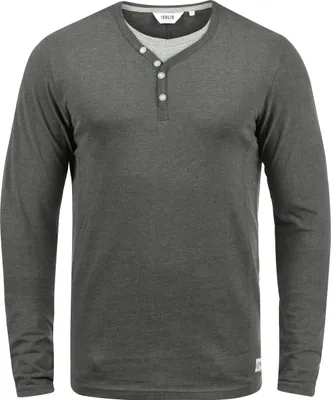 Produktbild von SOLID SDDoriano Herren Longsleeve Langarmshirt Shirt mit Grandad-Ausschnitt Baumwollmischung Regular fit