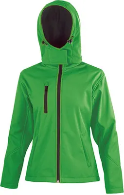 Image de Result Core R230F | Ladies Core Lite Hooded Soft Shell Jacket - Couleur : Vivid Green/Black - Taille : XXL