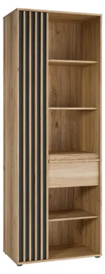 Productafbeelding van Furniture24 Regal L Arank Axkv621L-M635: Boekenkast met 1 deur - Wildeik/Zwart